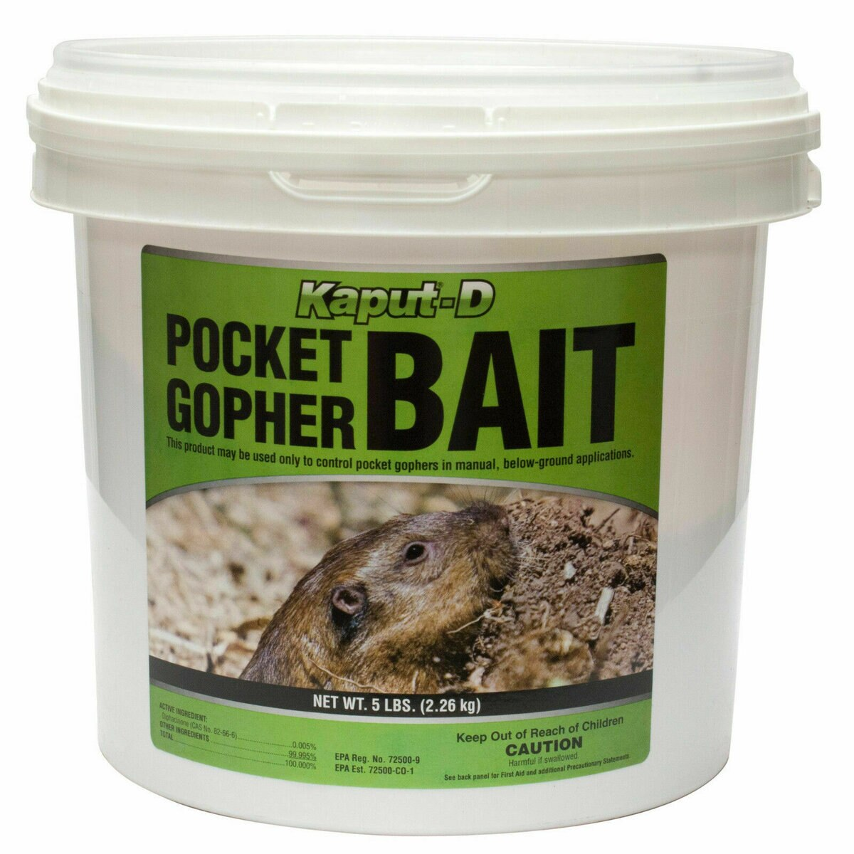 Kaput-D Pocket Gopher Bait, five-pound container